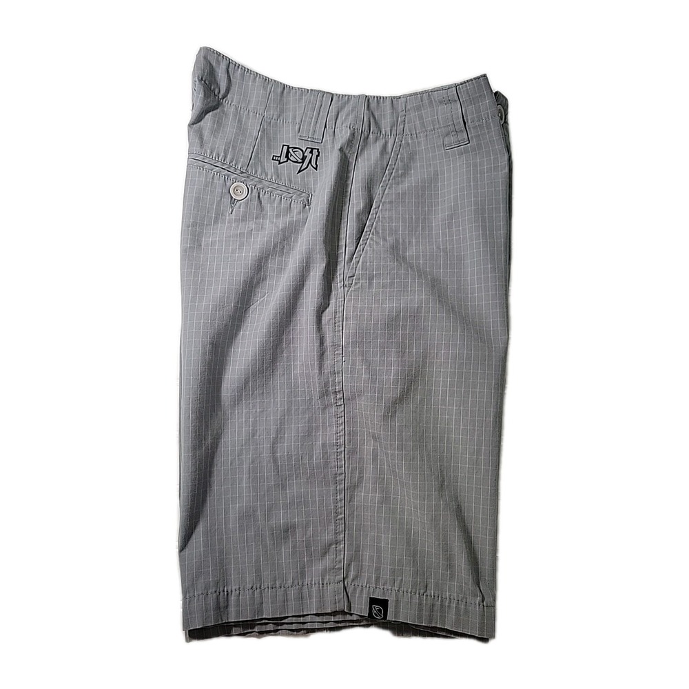 Lost Enterprises Flat Front‎ Chino Shorts GRAY/ PINK CHECKERED  Men's 30